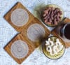 Gift Reversible Coasters - Mandala Teak Wood - Set Of 4 - Retro