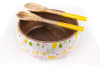 Buy Salad Bowl And Server Set - Wooden - Confetti White