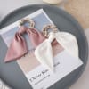 Scrunchie With Scarf - Pearl - Set Of 2 Online