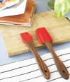 Buy Silicone Spatula And Oil Brush Set - Wooden Handle