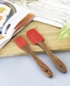 Shop Silicone Spatula And Oil Brush Set - Wooden Handle