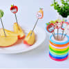 Stainless Steel Fruit Fork Set Of 8 With Holder - Assorted - Single Piece Online