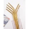 Shop Stainless Steel Straw With Cleaning Brush - Golden - Set Of 6