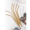 Stainless Steel Straw With Cleaning Brush - Golden - Set Of 6 Online