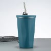 Buy Stainless Steel Tumbler With Straw - Blue - Single Piece