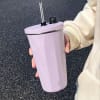 Gift Stainless Steel Tumbler With Straw - Purple - Single Piece