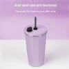 Buy Stainless Steel Tumbler With Straw - Purple - Single Piece