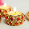 Gift Stone Studded Tea-light Candle Set