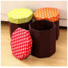 Storage Basket With Table - Polka Dots - Blue-Brown - Single Piece Online