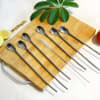 Straw Plus Spoon - Stainless Steel - Set Of 6 Online