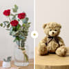 Tercia Red roses and teddy bear Online