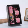 Vacuum Flask With 2 Cups - Pink - Single Piece Online