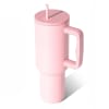 Gift Vacuum Insulated Stainless Steel Tumbler With Straw And Handle - Pink - Single Piece