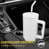 Gift Vacuum Insulated Stainless Steel Tumbler With Straw And Handle - White - Single Piece