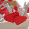 Buy Wooden Photo Paper Clips - Red Heart With String - Set Of 10