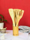 Buy Wooden Spoon Set With Holder - Set Of 5