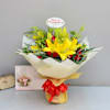 Yellow lilies with red and green Online
