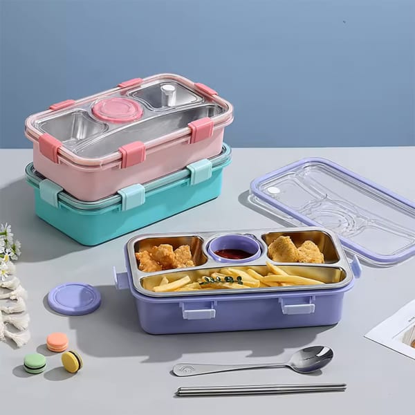 Bento 4 Grid Lunch Box - Assorted - Single Piece