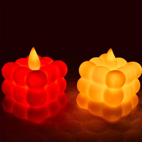 Bubble Cube LED Candles - Battery Powered - Assorted - Set Of 2