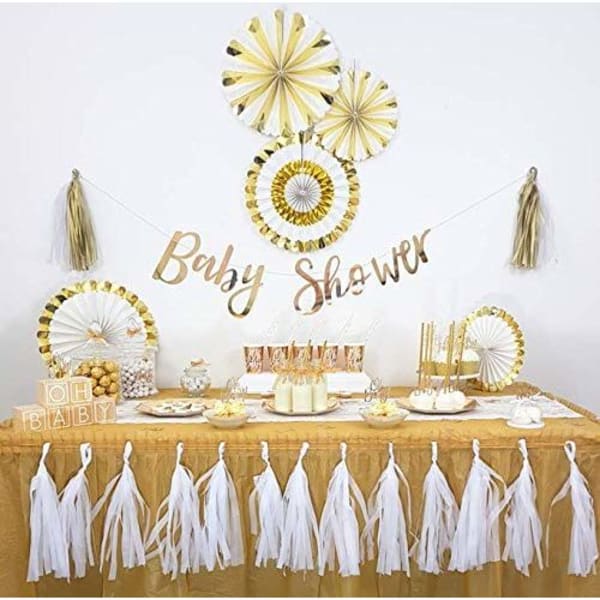 Bunting - Baby Shower - Gold - Single Piece