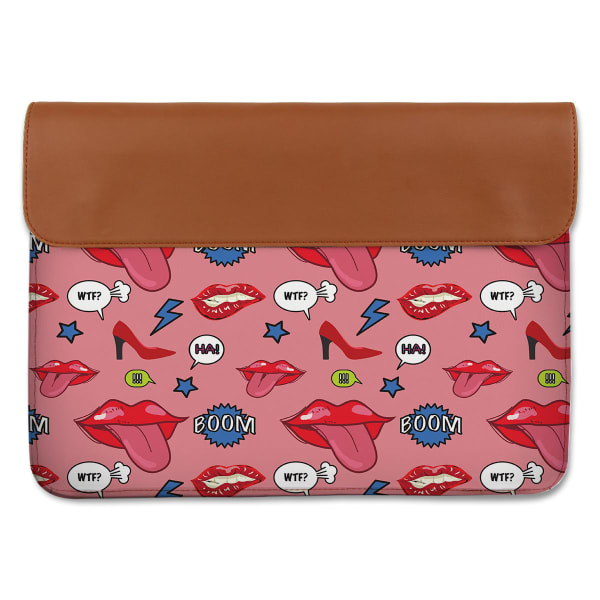 Canvas Laptop Sleeve - Lips Pattern