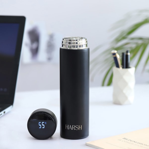 Classic Look Personalized Temperature Bottle With LED Display