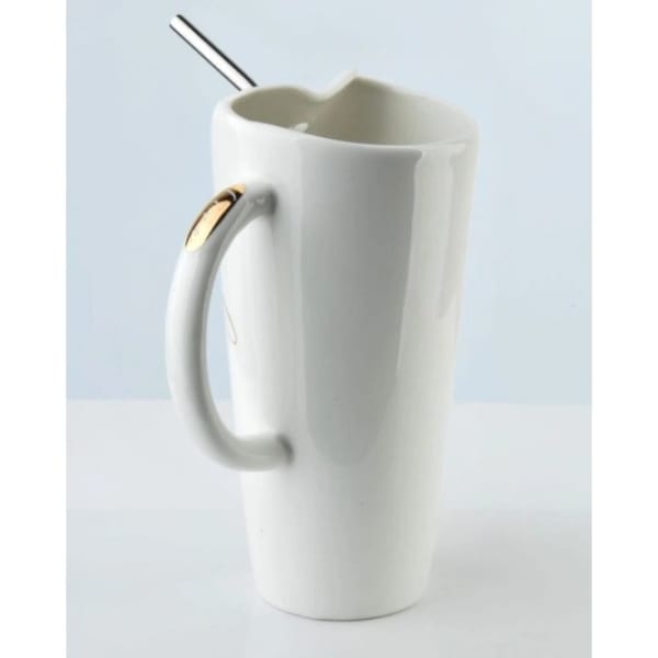 Coffee Mug With Straw - Ceramic - Single Piece