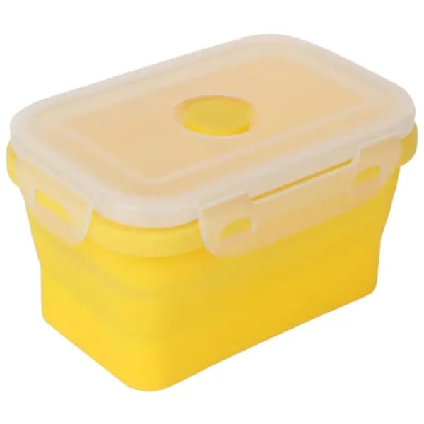 Collaspsible Silicon Lunch Box - 540ml - Yellow