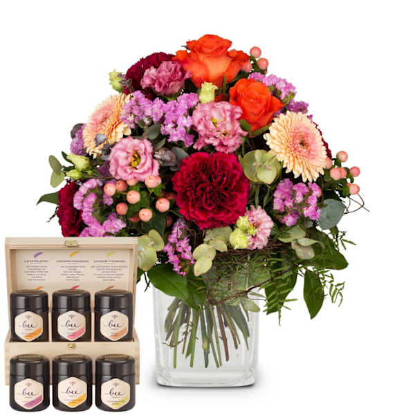 Colorful Wishes with Bee-Family honey gift set