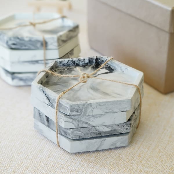 Concrete Coasters - Hexagonal - Set Of 4