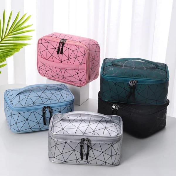 Cosmetic Organizer - Diamond Cut Print - Assorted - Single Piece