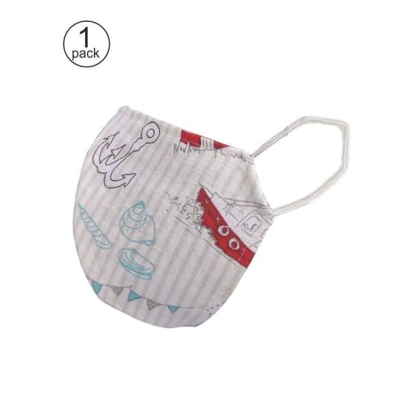 Cotton Face Mask - Printed - Off White