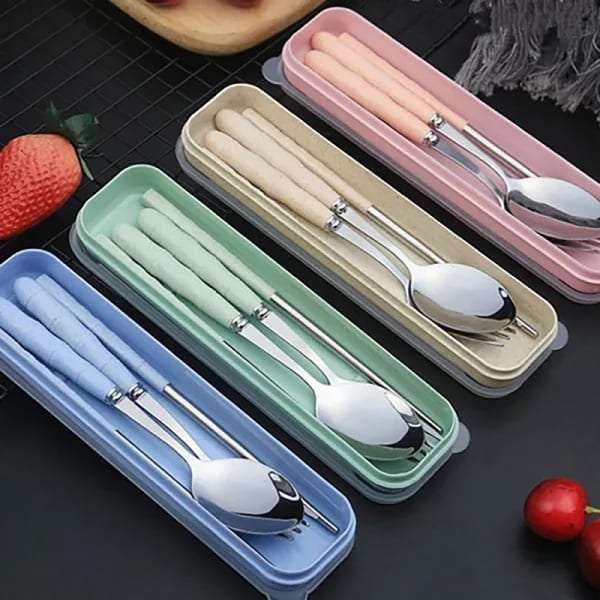 Cutlery With Storage Box - Assorted