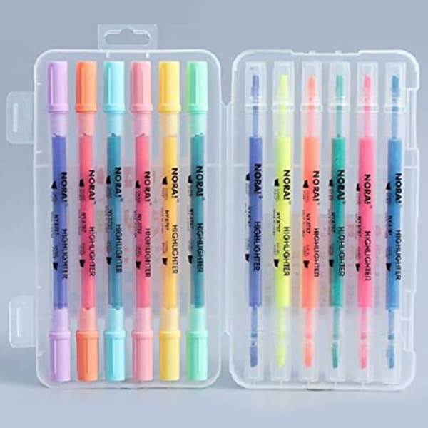 Double Sided Highlighters - Chisel Tip - Assorted - Set Of 12