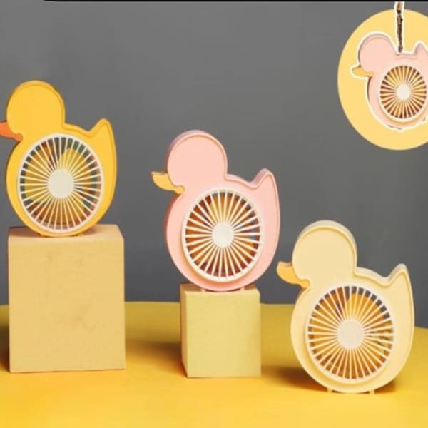 Duck-Shaped Mini Portable Fan - Rechargeable - Assorted - Single Piece