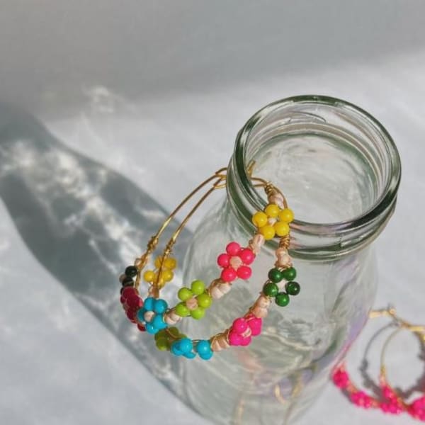 Earring - Beaded Hoops