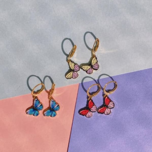 Earring - Butterfly Huggies