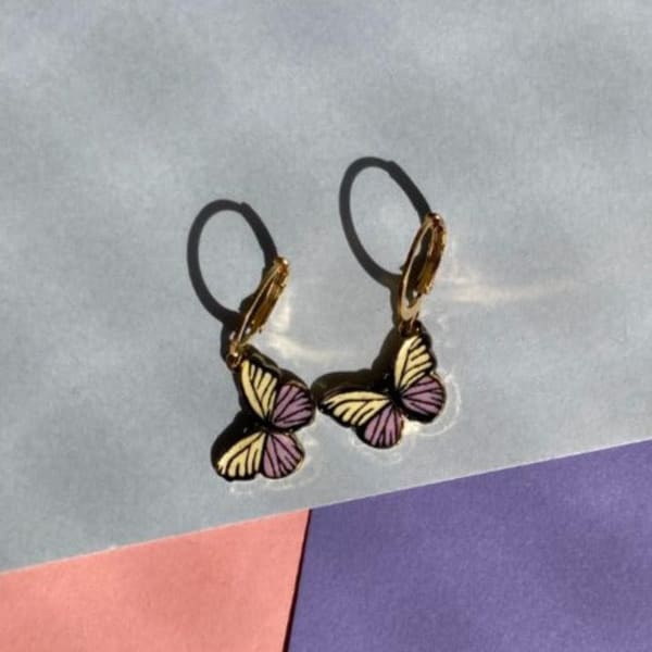 Earring - Butterfly Huggies