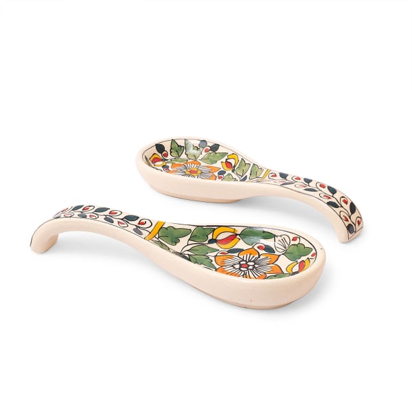 Floral Ceramic Spoon Rest