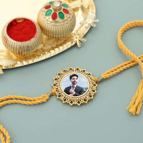 Floral CZ Personalized Rakhi