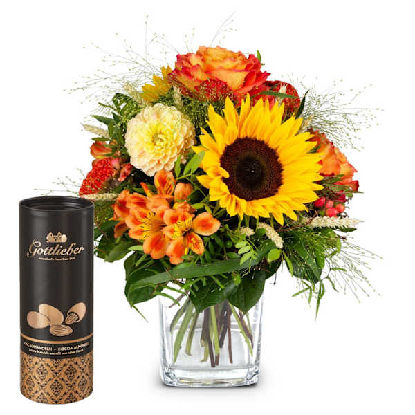 Flower bouquet Smiley with Gottlieber cocoa almonds