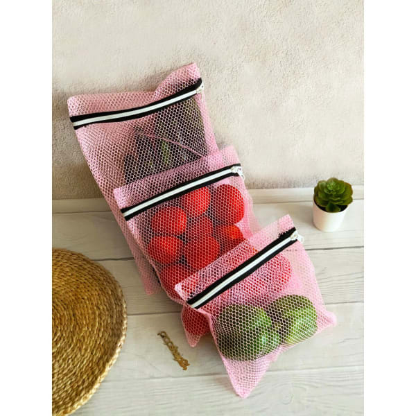 Fridge Bag - Mesh - Set Of 3 - Assorted