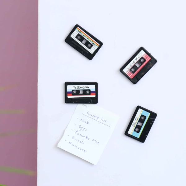 Fridge Magnets - Mix Tape Cassette - Assorted - Set Of 4