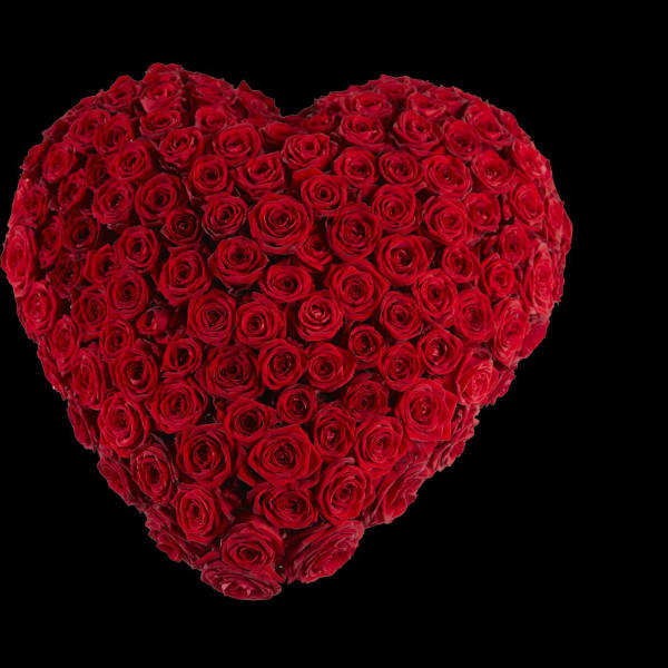 Funeral - Red roses heart - Warmly