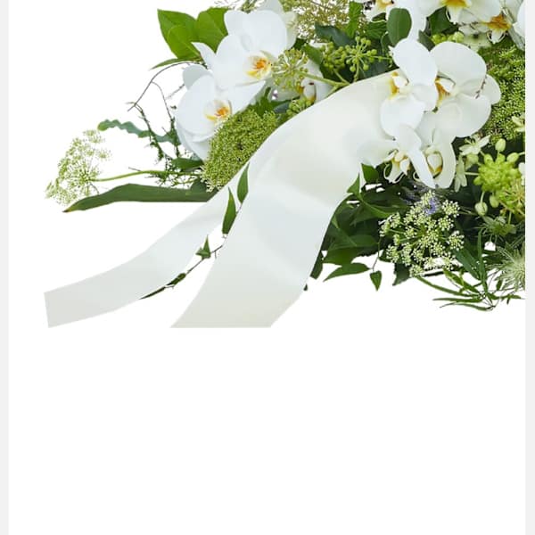 Funeral spray - arrangement with ribbon