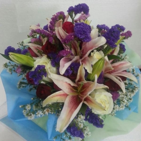 Funeral Sympathy Bouquet in mixed colours