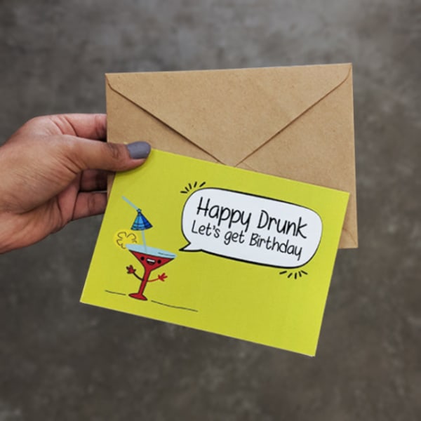 Greeting Card - Happy Drunk - Single Piece