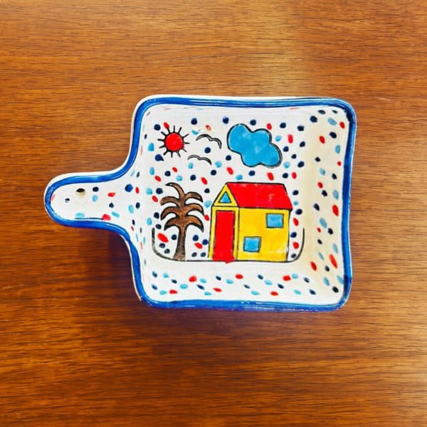 Handpainted Ceramic Platter - Pan - Single Piece