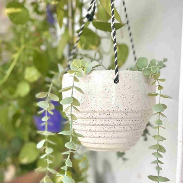 Hanging Planter - Half Ring - White - Single Piece