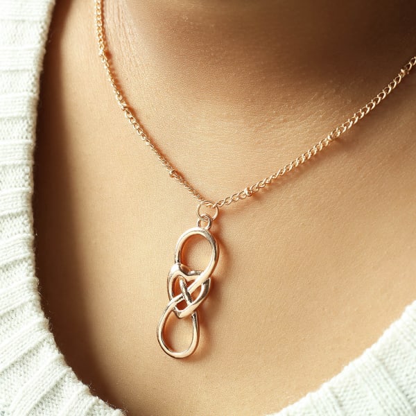 Infinity Heart Rose Gold Finish Pendant